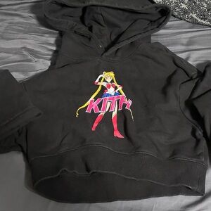Kith Black Sailor Moon crop top Hoodie